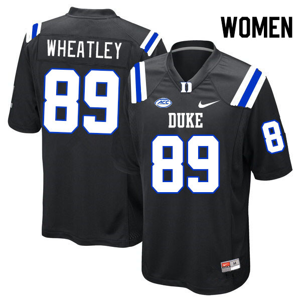 Women #89 Jared Wheatley Duke Blue Devils College Football Jerseys Stitched-Black